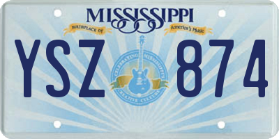 MS license plate YSZ874