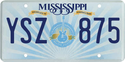 MS license plate YSZ875