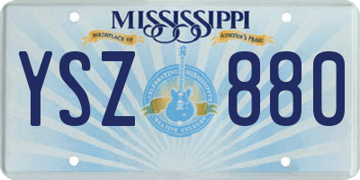 MS license plate YSZ880
