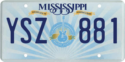 MS license plate YSZ881