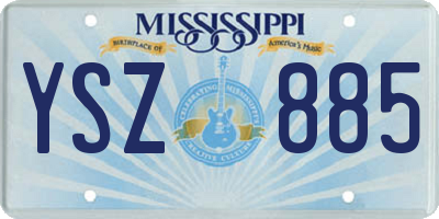 MS license plate YSZ885