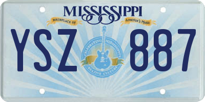 MS license plate YSZ887