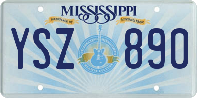MS license plate YSZ890