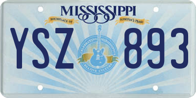 MS license plate YSZ893