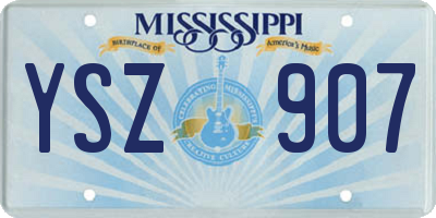 MS license plate YSZ907