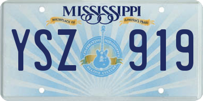MS license plate YSZ919