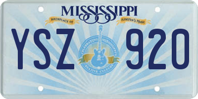 MS license plate YSZ920