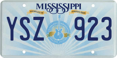 MS license plate YSZ923