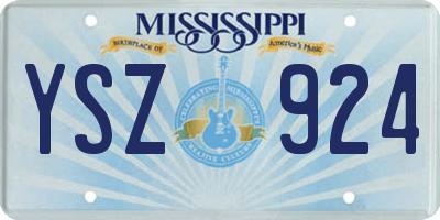 MS license plate YSZ924
