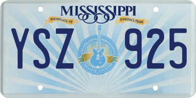 MS license plate YSZ925