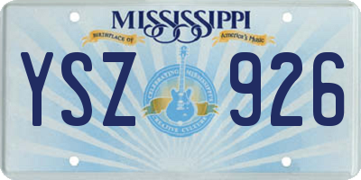MS license plate YSZ926