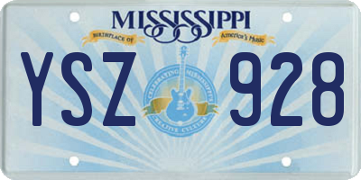 MS license plate YSZ928