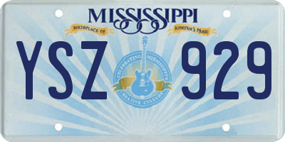MS license plate YSZ929