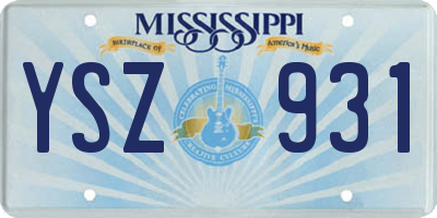 MS license plate YSZ931