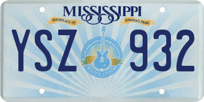MS license plate YSZ932