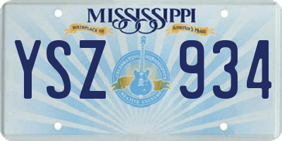MS license plate YSZ934