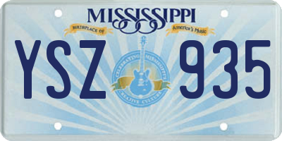 MS license plate YSZ935