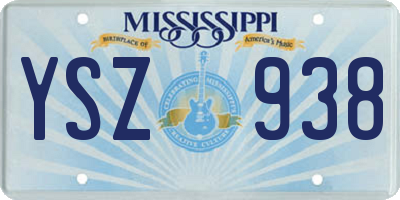 MS license plate YSZ938