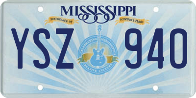MS license plate YSZ940