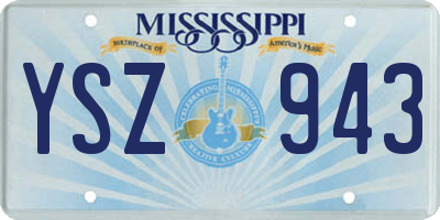 MS license plate YSZ943