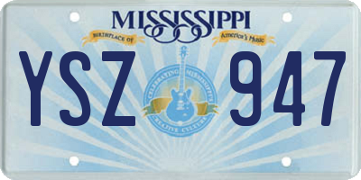 MS license plate YSZ947