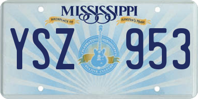 MS license plate YSZ953