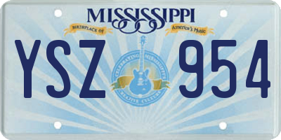 MS license plate YSZ954
