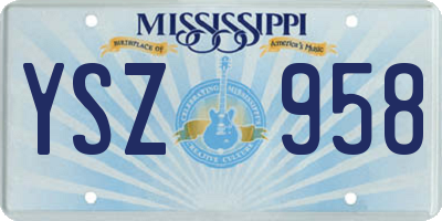 MS license plate YSZ958