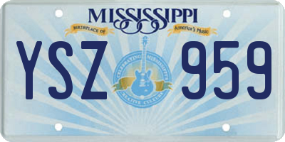 MS license plate YSZ959