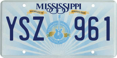 MS license plate YSZ961