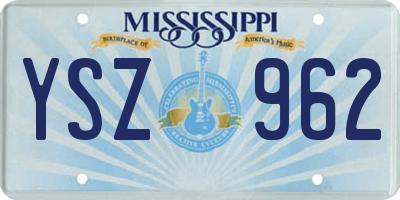 MS license plate YSZ962
