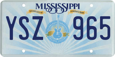 MS license plate YSZ965