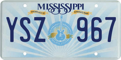 MS license plate YSZ967