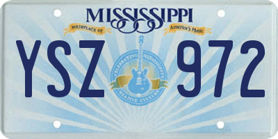 MS license plate YSZ972