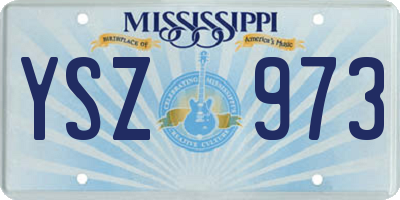 MS license plate YSZ973
