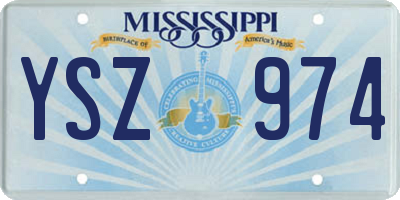 MS license plate YSZ974