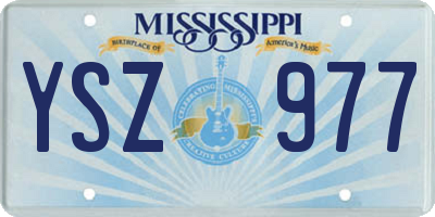 MS license plate YSZ977