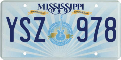 MS license plate YSZ978