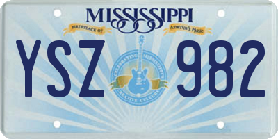 MS license plate YSZ982