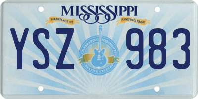 MS license plate YSZ983