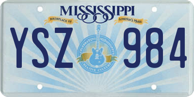 MS license plate YSZ984