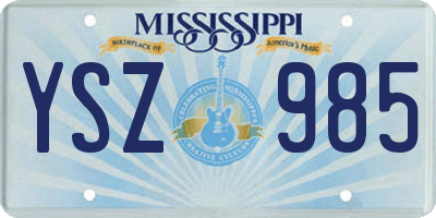 MS license plate YSZ985