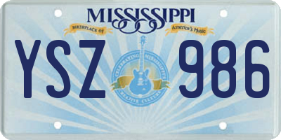 MS license plate YSZ986