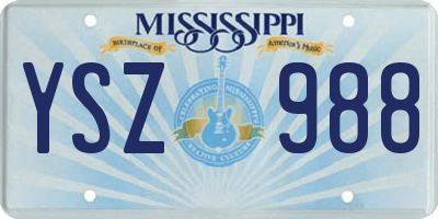 MS license plate YSZ988