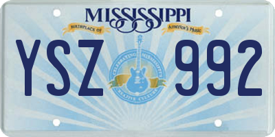 MS license plate YSZ992