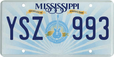 MS license plate YSZ993