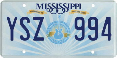 MS license plate YSZ994