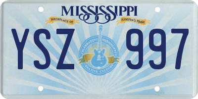 MS license plate YSZ997