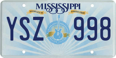 MS license plate YSZ998