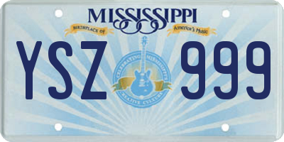 MS license plate YSZ999